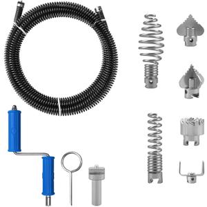 Drain Snake, Drain Auger with Drill Attachment, 16.4 Feet By 12 MM Plumbing Snake Auto Feed Flexible Hair Drain Clog Remover for Kitchen, Bathrom and Shower Sink