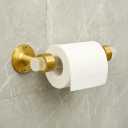 Brushed Brass Toilet Paper Holder, Durable, Lucite Toilet Paper Fixture, Rustproof Wall Mount Bathroom Kitchen & Washroom, 7"x3"x2" Inches