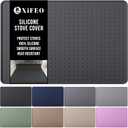 Silicone Stove Top Cover for Electric Stove, Glass Stove Top Cover Protector, Flat Top Range Cover  Double as Dish Drying Mat, Coffee Bar Mat, Kitchen Stove Accessories, 28 x 20 in, Space Gray