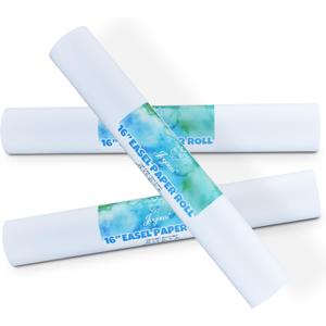Joyooss Easel Paper Roll, Drawing Art Paper Roll Wide 16" x 984" Long (82 Feet) Painting Roll of Paper Kid Art and Craft Coloring White Paper for Kids Wrapping Doodle Gift 3 Packs