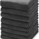 kimteny 13x28 Inches Kitchen Cloth Dish Towels, 400 GSM Premium Dishcloths, Super Absorbent Coral Velvet Microfiber Cleaning Cloths, Fast Drying Rags for Washing Dishes (8 Pack, Dark Grey)