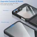 10 x Case for Samsung Galaxy Z Flip 6, Matte Cover with Stand, Anti-Scratch Translucent Back & TPU Connector, Z Flip6 5G Phone Case, Drop Resistance (Without Hinge+Matte Black)