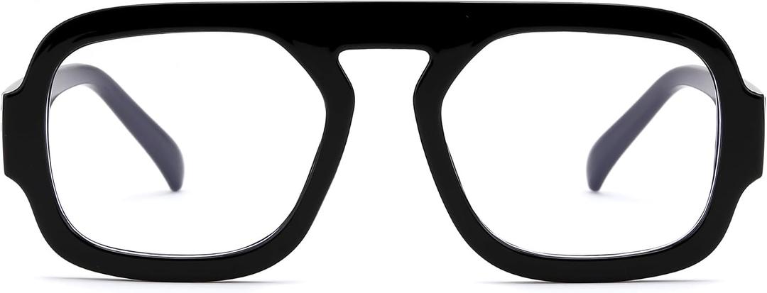 FEISEDY Fashion Blue Light Blocking Glasses for Woman Men Trendy Vintage Square Frame Stylish Fake Eyeglasses B0285