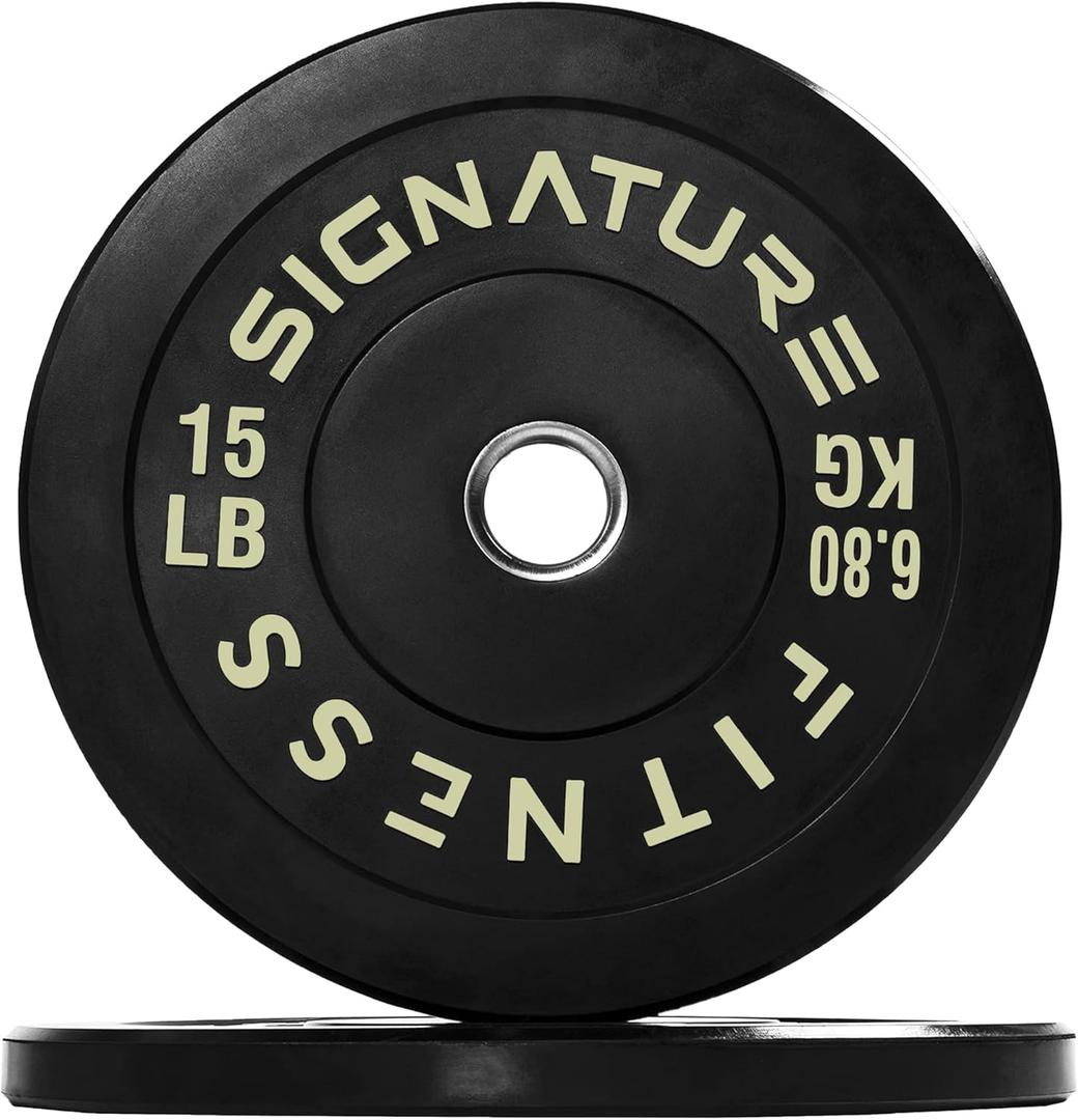 Fitvids 2" Olympic Bumper Weight Plates Set for Barbell – 15 LB – Colored