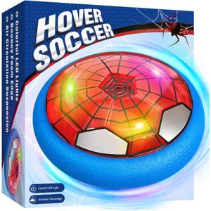 Hover Soccer Ball, Air Floating Soccer with LED Lights & Foam Bumper, Indoor Soccer Toys for Kids Ages 5-12, Ideal Birthday for 4 5 6 7 8 9 10 11 12 Year Old Boys Girls (Blue)