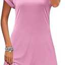 PLOKNRD Women's Casual Dress Summer Short Sleeve T-Shirt Dress Crew Neck Basic Dresses 2025, 2XL