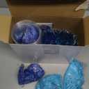 Vesici 124 Pcs Christmas Plastic Cups Bulk with Lids Straws Stickers Raffia Snowman Santa Claus Plastic Cups Xmas Disposable Clear Mugs Party Favor Holiday Birthday Wedding Party Supplies,24 Sets,Blue