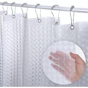 LiBa Waterproof PEVA 8G Shower Curtain, Plastic for Shower Stall, Bathtubs, Heavy Duty Bathroom Shower Curtain, Weighted Magnets,Rustproof Grommets - 3D Cat Eyes Pattern, 72"x72"