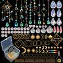 DIY Suncatchers, 400 pcs Sun Catchers Making Supplies Kit Art and Crafts for Adults Prism Hanging Decorative Suncatcher with Crystals Rainbow Maker for Indoor Windows Office Home Decor