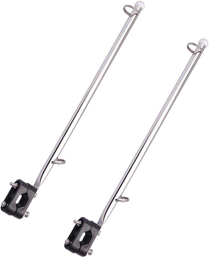 2 PCS Stainless Steel Rail Mount Boat Pulpit Staff, boat yacht marine flag pole(7/8" - 1")