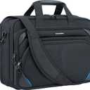 KROSER Laptop Bag 17.3 Inch Premium Laptop Briefcase, Expandable Laptop Shoulder Messenger Bag Durable Computer Case (Black Blue)