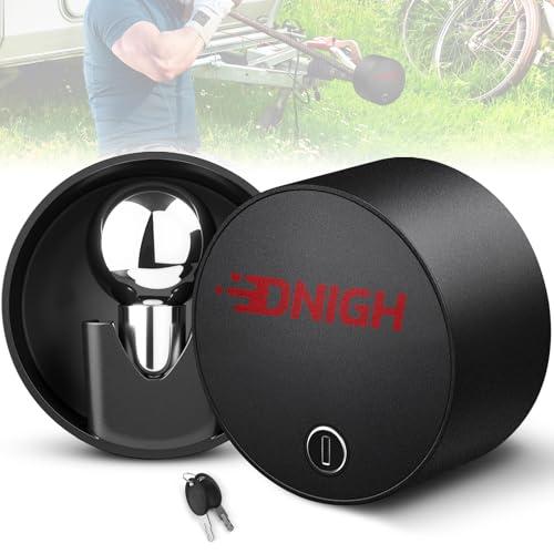 Dnigh Trailer Hitch Lock Trailer Coupler Lock Fits 2" 2-5/16 Inch, Stainless Steel Trailer Tongue Lock for RV/Camper/Boat Safety with 2 Keys,Black