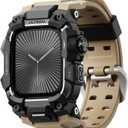 ULTIMAL Rugged Case with Band for Apple Watch 46mm,Compatible with Apple Watch Series 11/10, Military Grade Shockproof Bumper Cover for iWatch Tactical Band Men (46mm,Desert Yellow)