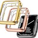 top4cus 2 Pack 44mm Cover Environmental Soft Flexible TPU Anti-Scratch Lightweight Protective Iwatch Case Compatible with Apple Watch Series 10/9/8/7/6/SE/5/4/3/2/1 (44mm,Gold+Rose Gold)