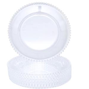 Clear Bead Acrylic Charger Plates 13", Set10PCS Round Table Charger Plates Decoration Wedding,Party,EventAcrylic Bead Clear 10