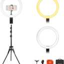 NEEWER 12" Selfie Ring Light with App Control/Remote/Tripod Stand, 3200mAh LED Bi Color CRI95 2900K-7000K Ringlight Circle Lighting Compatible with iPhone Vlog Makeup Studio Video Recording, RB12B