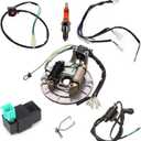 Tao Tao ATV Wiring Harness - CDI Ignition Coil 2 Coil Magneto Stator Plate Set for 50cc-125cc ATVs