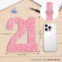 7.8 IN Glitter Birthday Number Table Decoration Freestanding Party Centrepiece Sparkly Pink Number Ornament for Celebrations Reusable - 21