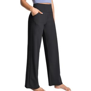 BUBBLELIME Women Bootleg/Wide Legs High Waist Yoga Pants Tummy Control Bootcut Workout Flared Out Pockets, S