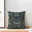 BETGINY Vintage Floral Boho Pillow Covers 20x20 Inch 2 Pcs, Navy Blue Green William Morris Flower Decorative Throw Pillows,Rustic Botanical Outdoor Decor Pillowcase Linen Cushion Cover for Couch Sofa