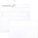 White Blank Flat Cards and Envelopes 4 x 6 Heavyweight Single Panel Cardstock and A4 Envelopes Printable Self Seal 100Packs for DIY Wedding Invitations, Birthday, Thank You Cards, Graduations