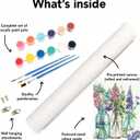 2 x CSZPPQAF Wildflowers Paint by Numbers Kit for Adults Beginner, Flower Paint by Number Kits on Canvas, DIY Easy Acrylic Watercolor Floral Oil Painting by Numbers for Home Wall Decor 16X20inch