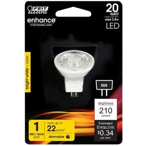 Feit BPFTD/930CA LED Light Bulb, Mr 11, Warm White, 210 Lumens, 2.8-Watts - Quantity 6