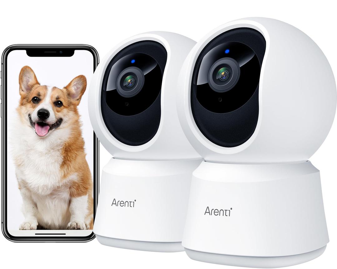 ARENTI 5G 4MP Pet Camera, No Subscription Indoor Security Camera for Dog/Cat/Baby, Free Phone App, Dual-Band WiFi, Auto Tracking, Super Night Vision, 2-Way Talk, 64G Local Storage(P2Q 64G 1PC)