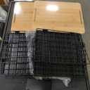 2 Set Large Stackable Wire Basket with Bamboo Tops & Tag- Pantry Organizer and Storage Bins, Kitchen Counter Cabinet Shelf Countertop Under Sink Organizing for Food Snack Produce Onion Potato Bread