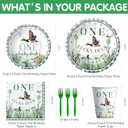 One Lucky Duck Birthday Party Supplies Decorations - Mallard Duck Hunting First Birthday Table Decorations Tableware, Paper Plate, Cup, Napkin, Fork | 24 Guests (1)