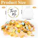 Suncalla 700g 100 Packs Graduation Confetti Biodegradable Petals with Throw Me Stickers Mixed Confetti for Wedding Birthday Party Send off Exit Ideas Photo Shoot
