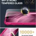 SSLOTSCASE for iPhone 17 Pro Max Case with 2X Screen Protector, [9H Hardness] Military Grade Shatterproof, Card Holder & Kickstand & Slide Lens Cover, Heavy Duty Phone Case for iPhone 17 Pro Max, Pink