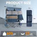 Double Beach Chair With Canopy Shade Camping Chair With Canopy Oversized Double Camping Chair With Canopy Folding Loveseat Chair With Two Cup Holders and Cooler Bag For Camping,Beach, Fishing