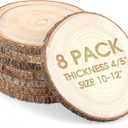 Adrattnay 8pcs Wood Slices for Centerpieces 10-12 Inches, Round Paulownia Wood Circles for Centrepiece, Rustic Wedding, Baby Shower, Party, Home Decoration and DIY Crafts (beige)