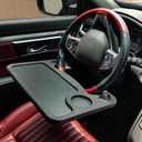 Steering Wheel Tray, Car Table Tray, Steering Wheel Desk for Laptop and Vehicle Seat Mount Notebook Laptop Eating Desk, car Trays for Eating Black