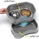 Neater Feeder Deluxe Mess-Proof Elevated Dog Bowls for Medium Dogs (19–40 lbs), 2 Height Adjustable (10” & 12.5”) No-Spill Raised Dog Bowl Stand, Stainless Steel Food Bowl Set, Made in USA, Gunmetal