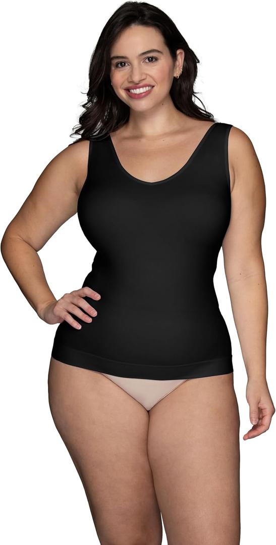Vanity Fair Camisole, Everyday Layers, Top, Cami for Women, Spin Tank-Midnight Black, Small