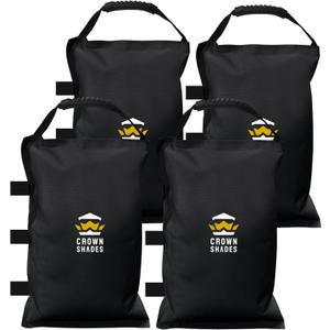 CROWN SHADES Sand Bags for Canopy Legs (120 LBS) Sandbags for Weight, Canopy Weights, Pop Up Tent Weights Bags, Black (Unfilled)