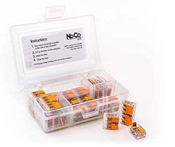 WAGO 221 Lever Nuts 32pc Compact Splicing Wire Connector Assortment with Case. Includes (14x) 221-412, (10x) 221-413, (8X) 221-415