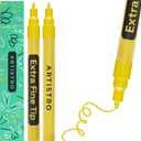 ARTISTRO 2 Yellow Acrylic Paint Markers - 0.7mm Extra Fine-Tip Paint Pens - Perfect for Crafting, Art Projects, & More