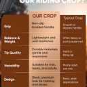 Riding Crop for Horses 17", Horse Crop for Training, Equestrian Sport Accessory, Black