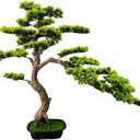 3ft43in Artificial Bonsai Tree Juniper Faux Plants Indoor Big Fake Plants Decor with Ceramic Pots for Home Table Office Desk Bathroom Shelf Bedroom Living Room Farmhouse Decorations (Green)