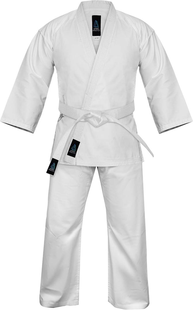 Antares Uniform for Kids & Adults Lightweight Student Gi Pants and Jackets for Martial Arts Uniform With Free Belt (3, White)
