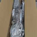 U Shaped Corner Shower Curtain Rod, [Both Sides: 23.6"-52", Middle: 31"-46.7"] Adjustable U Shape Outdoor Curtain Rod for Bathroom with 12 Ring Hooks & Ceiling Support - Silver Gray