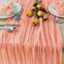 Mothers Day Table-Runner, Coral Peach 120 inch 10FT Cheese Cloth Runner for Wedding Party Baby Shower Birthday Home Decor Holiday Decorations