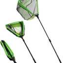 Black Paw Long Fishing Net Large Folding Landing Net with Robust Telescopic Handle for Freshwater and Saltwater, Extend to 45-64 Inch