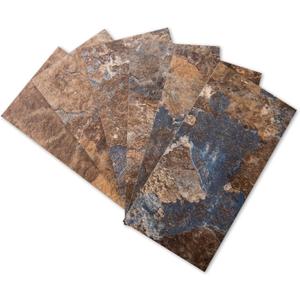 Art3d 102-Piece Peel and Stick Tile Backsplash for Kitchen Bathroom, 3in.  6in. Stick on Subway Tile Rust Slate
