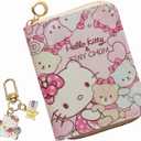 Small Wallet for Women and Girl, Short PU Leather Zipper Cute Coin Purse, 2Pce
