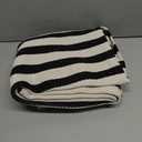 LEEVAN Black and White Striped Area Rug 3x5 ft Outdoor Patio Rugs Woven Washable Farmhouse Floor Carpet Front Porch Doormat for Bedroom/Courtyard/Laundry Room/Living Room