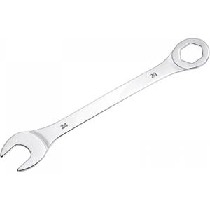 uxcell Thin Combination Wrench with Offset 6-Point End and Angled Open End, Metric Mirror-Chrome Plated High Carbon Steel, for Household Repairs, 24mm